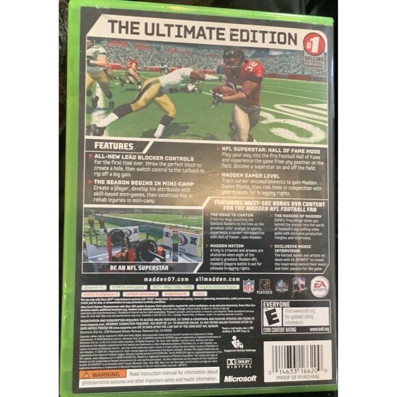 Madden NFL 07 Hall Of Fame Edition Xbox 360 Complete In Case With Bonus Disc - Picture 7 of 7